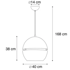 Retro Hängelampe Gold 40 cm - Slice
