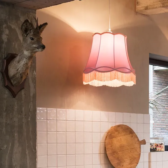 Retro Hängelampe pink 45 cm - Granny