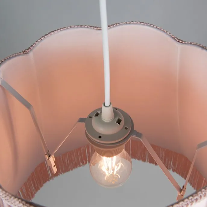 Retro Hängelampe pink 45 cm - Granny