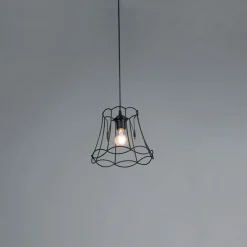 Retro Hängelampe schwarz 25 cm - Granny Frame