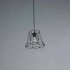 Retro Hängelampe schwarz 25 cm - Granny Frame