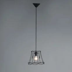 Retro Hängelampe schwarz 25 cm - Granny Frame