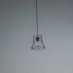 Retro Hängelampe schwarz 20 cm - Granny Frame