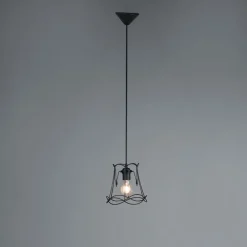 Retro Hängelampe schwarz 20 cm - Granny Frame