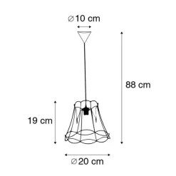 Retro Hängelampe schwarz 20 cm - Granny Frame