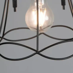 Retro Hängelampe schwarz 20 cm - Granny Frame