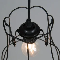 Retro Hängelampe schwarz 20 cm - Granny Frame