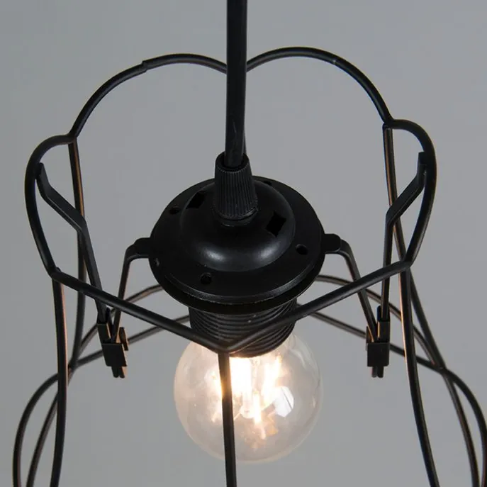Retro Hängelampe schwarz 20 cm - Granny Frame