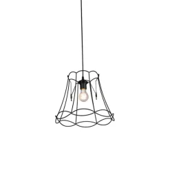 Retro Hängelampe schwarz 35 cm - Granny Frame