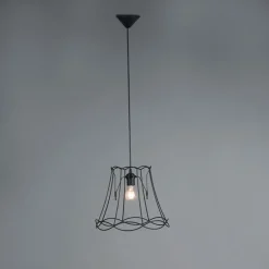 Retro Hängelampe schwarz 35 cm - Granny Frame