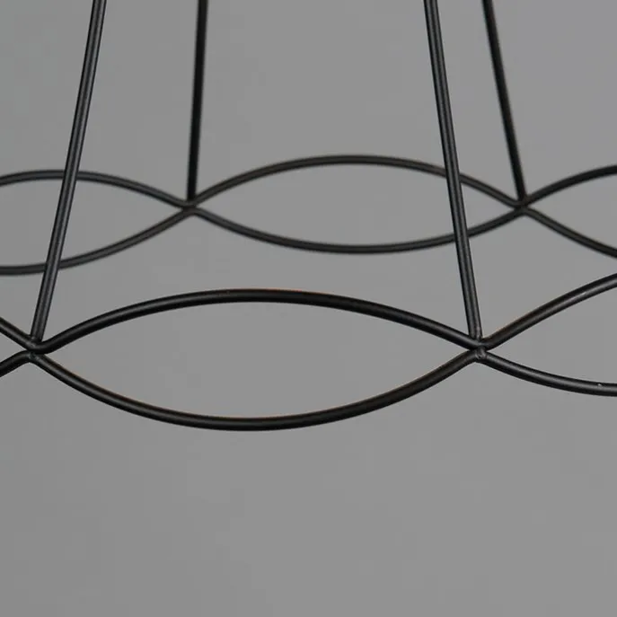 Retro Hängelampe schwarz 35 cm - Granny Frame