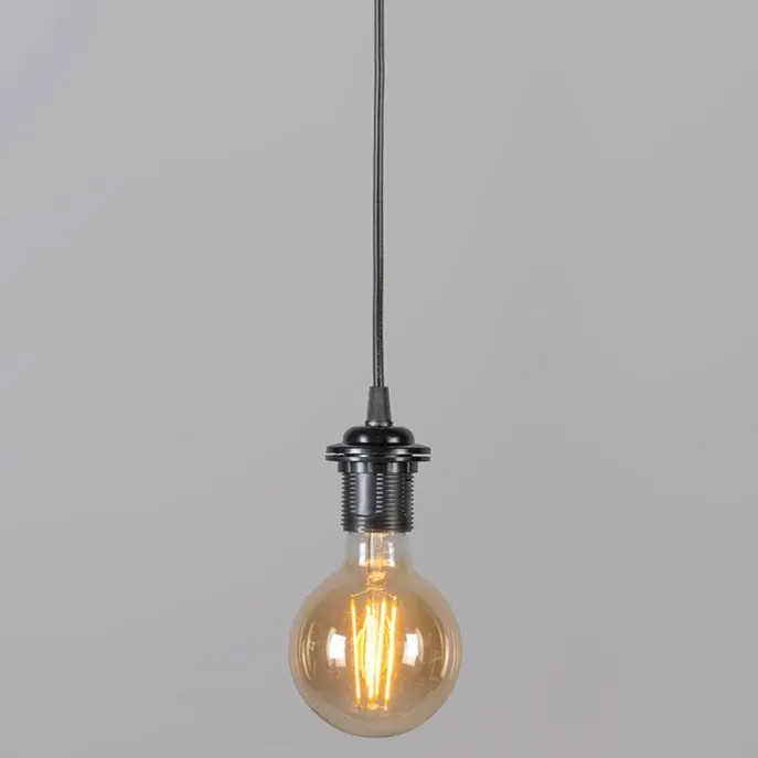 Retro Hängelampe schwarz 35 cm - Granny Frame