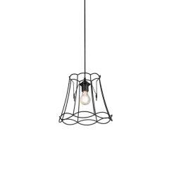 Retro Hängelampe schwarz 30 cm - Granny Frame