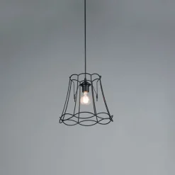 Retro Hängelampe schwarz 30 cm - Granny Frame