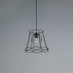 Retro Hängelampe schwarz 30 cm - Granny Frame