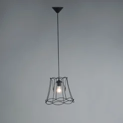 Retro Hängelampe schwarz 30 cm - Granny Frame