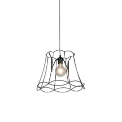 Retro Hängelampe schwarz 40 cm - Granny Frame