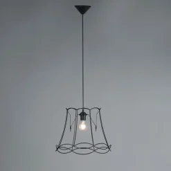 Retro Hängelampe schwarz 40 cm - Granny Frame