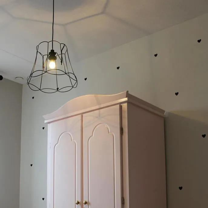 Retro Hängelampe schwarz 40 cm - Granny Frame