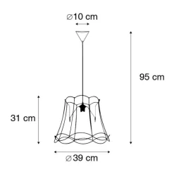 Retro Hängelampe schwarz 40 cm - Granny Frame