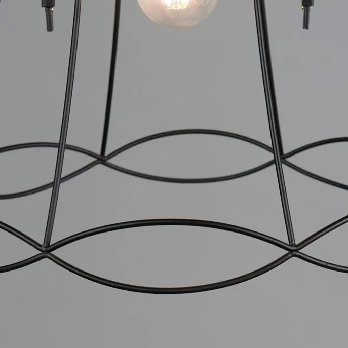 Retro Hängelampe schwarz 40 cm - Granny Frame