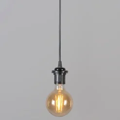 Retro Hängelampe schwarz 40 cm - Granny Frame