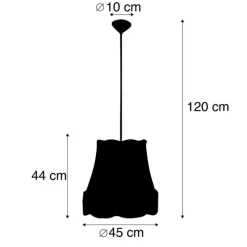 Retro Hängelampe schwarz mit grau 45 cm - Granny