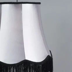 Retro Hängelampe schwarz mit grau 45 cm - Granny