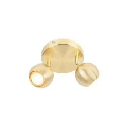 Retro Rundstrahler Messing mit Deckenplatte 2-flammig - Gissi