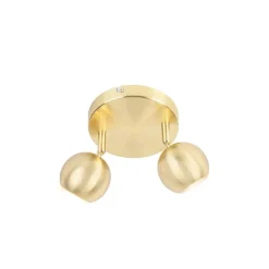 Retro Rundstrahler Messing mit Deckenplatte 2-flammig - Gissi