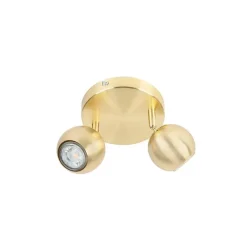 Retro Rundstrahler Messing mit Deckenplatte 2-flammig - Gissi