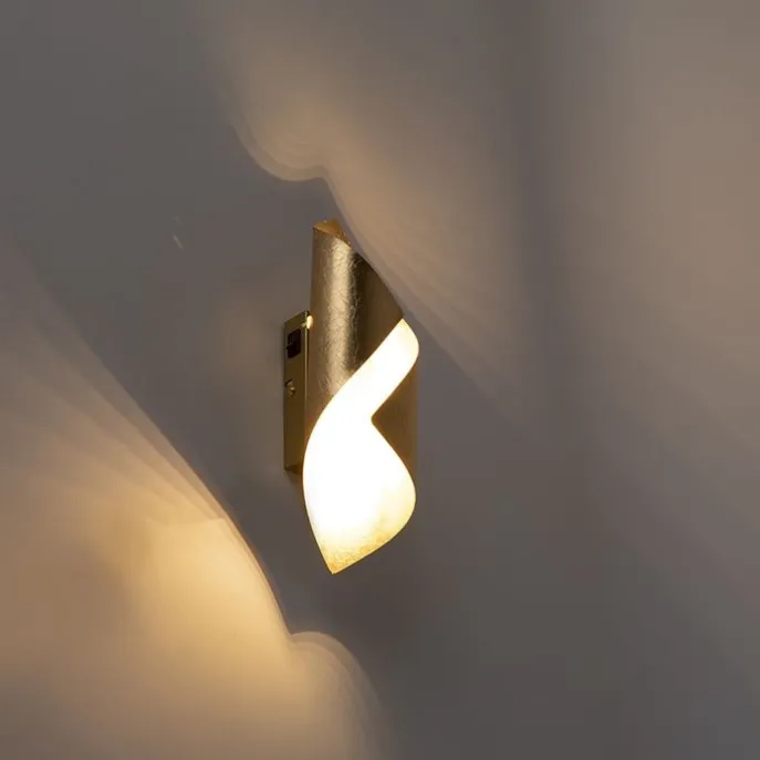 Retro Wandlampe Blattgold inkl. Schalter - Belle