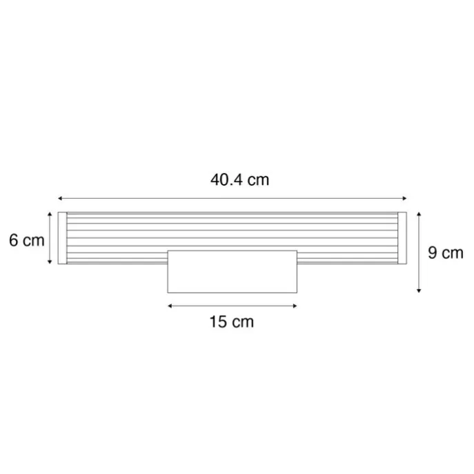 Retro Wandleuchte Bronze 40cm inkl. LED IP44 - Coco