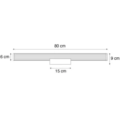 Retro Wandleuchte Gunmetal 80,4 cm inkl. LED IP44 - Coco