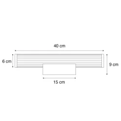 Retro Wandleuchte Gunmetal 40cm inkl. LED IP44 - Coco