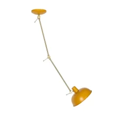 Retro-Deckenleuchte Gelb mit Bronze - Milou