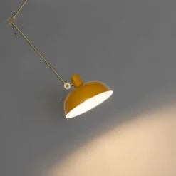 Retro-Deckenleuchte Gelb mit Bronze - Milou