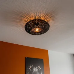 Retro-Deckenleuchte schwarz Seil 50cm - Lina