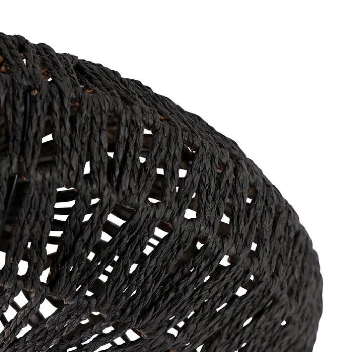 Retro-Deckenleuchte schwarz Seil 50cm - Lina