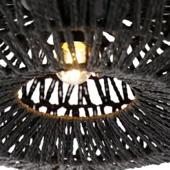 Retro-Deckenleuchte schwarz Seil 50cm - Lina