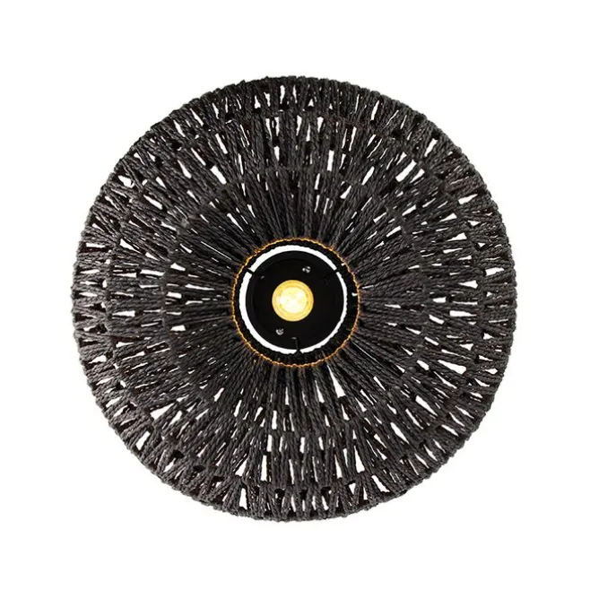 Retro-Deckenleuchte schwarz Seil 50cm - Lina