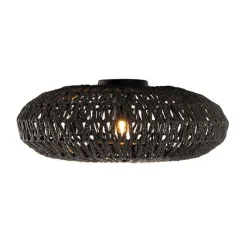 Retro-Deckenleuchte schwarz Seil 50cm - Lina