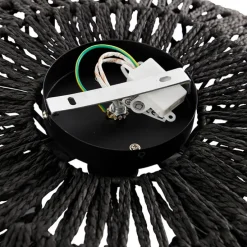 Retro-Deckenleuchte schwarz Seil 50cm - Lina