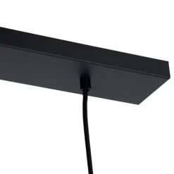 Retro-Hängelampe schwarz mit klarem Glas, länglich, 3-flammig – Eclipse