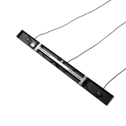 Retro-Hängelampe schwarz mit klarem Glas, länglich, 3-flammig – Eclipse