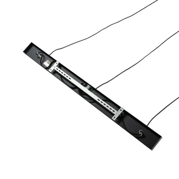 Retro-Hängelampe schwarz mit klarem Glas, länglich, 3-flammig – Eclipse