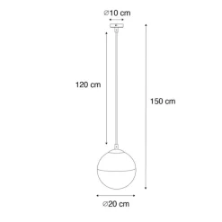 Retro-Hängelampe schwarz mit klarem Glas 20 cm - Eclipse