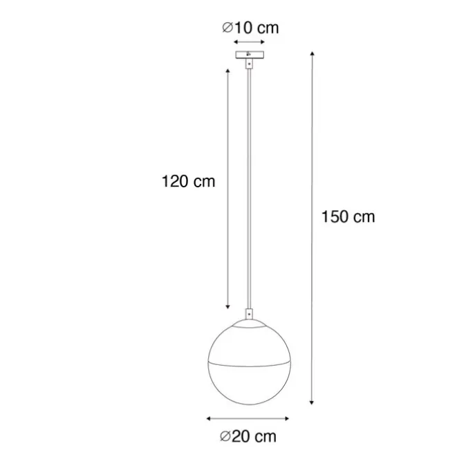 Retro-Hängelampe schwarz mit klarem Glas 20 cm - Eclipse
