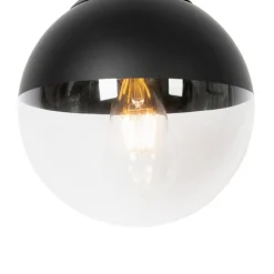 Retro-Hängelampe schwarz mit klarem Glas 20 cm - Eclipse