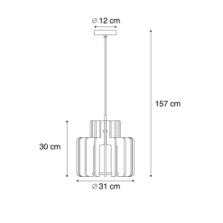 Retro-Hängelampe schwarz mit taupefarbenem Schirm - Felt